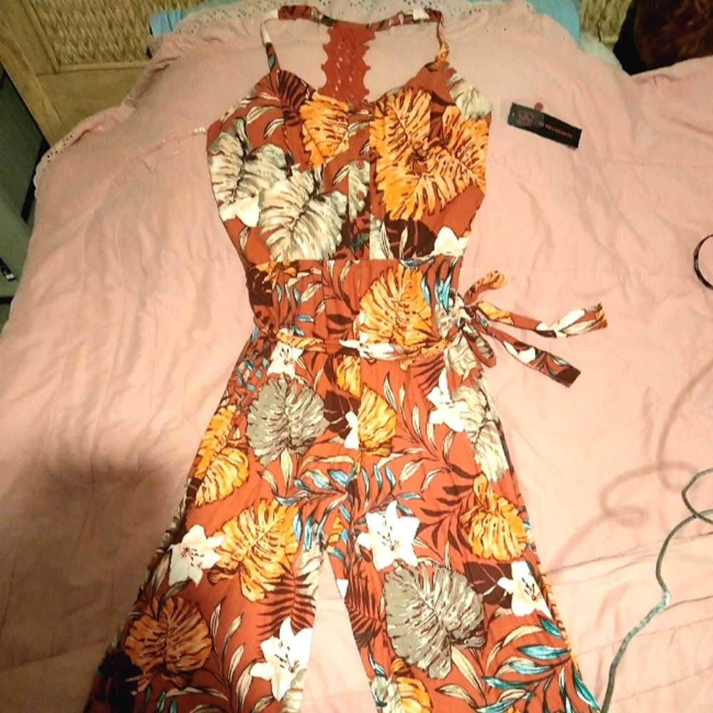 No Boundaries Orange One piece jumpsuit/romper